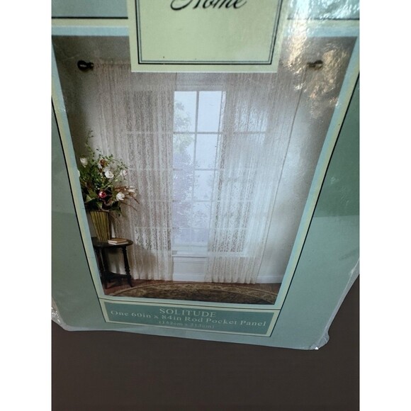 NorthCrest Vintage Lace Curtain Panel 60x84 Ivory Rod Pocket Sheer Window Panel - Picture 6 of 13